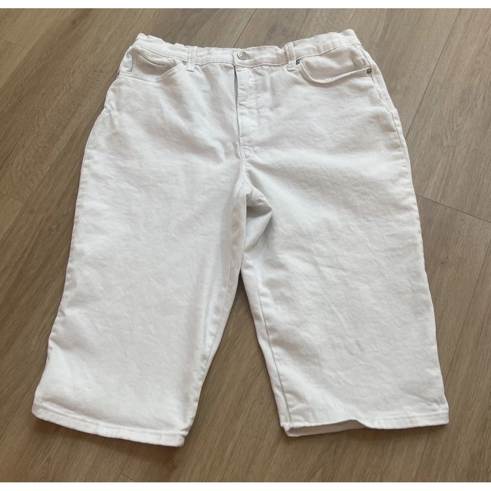 Gloria Vanderbilt Amanda‎ Denim Capri Women's Size 14 White